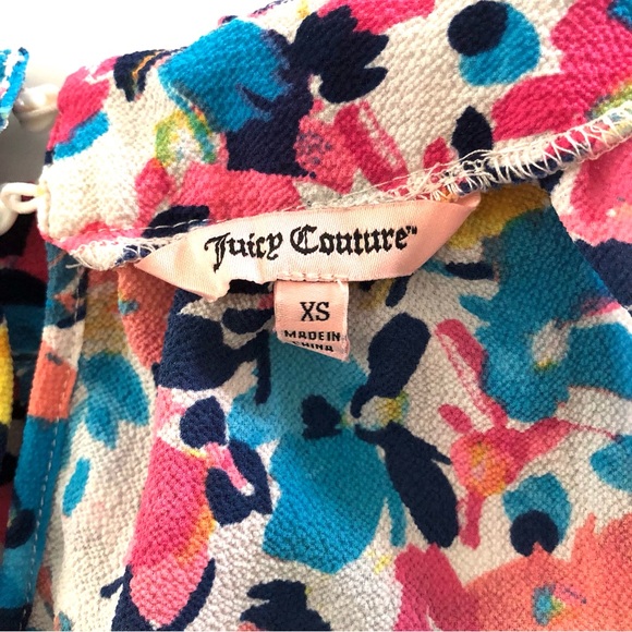 Juicy Couture Cinched Halter Floral Sleeveless Belted Midi Dress sz XS - Picture 9 of 14